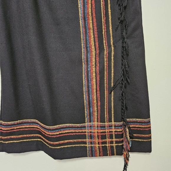 Women's Vintage Southwest Style Fringe Faux Wrap Skirt Size 6P - Picture 5 of 8
